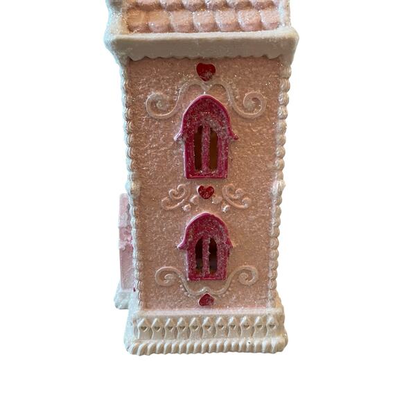 Cupcakes & Cashmere Pink LED Gingerbread House 14in Valentines Day Decor New - Picture 7 of 16